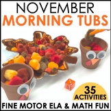 Morning Work Tubs - Fall Fine Motor Bins for ELA and Math 
