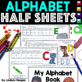 Alphabet Tracing Half-sheets Letter Writing Practice Worksheets
