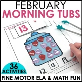 Morning Work Tubs - Valentine's Fine Motor Bins - ELA & Ma