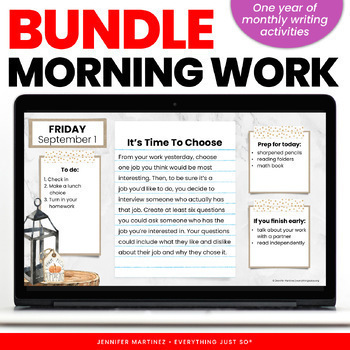 Preview of ELA Bell Work / Morning Work & Bell Ringers / Writing Prompts 3rd 4th 5th BUNDLE