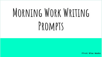 Preview of Morning Work Writing Prompts