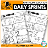 Morning Work and Daily Review for Special Education - October