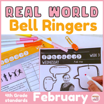 Preview of Morning Work for 4th Grade - Real World Connections Word Problems - February
