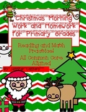 Morning Work for *Christmas* 24 Pages!!! Primary Common Core Reading and Math
