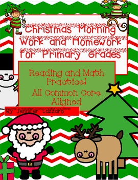 Preview of Morning Work for *Christmas* 24 Pages!!! Primary Common Core Reading and Math