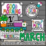 Morning Work for First Grade MARCH NO PREP! Editable