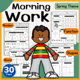 Morning Work for First Grade Math, Function, Words, Shapes