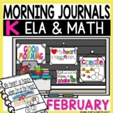 Morning Journals for Kindergarten FEBRUARY NO PREP! Editable