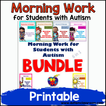 Preview of Morning Work for Students with Autism | Special Education | Homework