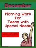 Morning Work for Teens with Special Needs (December)- Auti