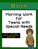Morning Work for Teens with Special Needs (March)- Autism 