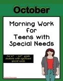 Morning Work for Teens with Special Needs (October)- Autis