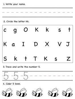 FREE Morning Work for letters C, F, G, & K by Marcy Schrage | TPT