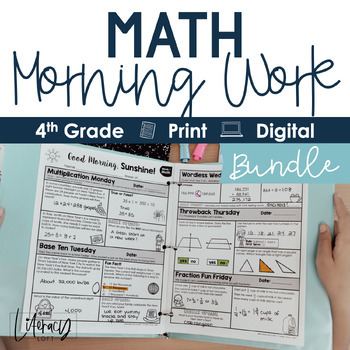Preview of Math Morning Work 4th Grade Bundle I Printable I Google Apps