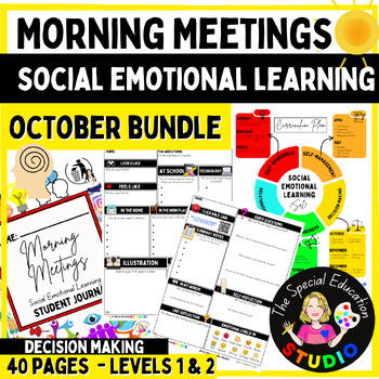 Preview of Morning Work social emotional learning meeting activities autism October BUNDLE
