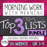 Morning Work with Meaning! Top 3 Lists BUNDLE {Set One, Tw