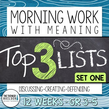 Preview of Morning Work with Meaning! Top 3 Lists {Set One}