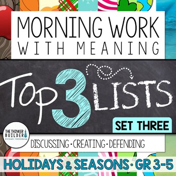 Preview of Morning Work with Meaning! Top 3 Lists {Set Three: Holidays & Seasons}