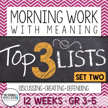 Preview of Morning Work with Meaning! Top 3 Lists {Set Two}