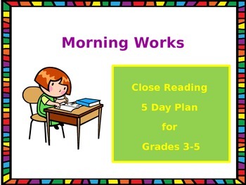 Preview of Morning Works with Close Reading