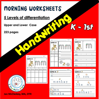 Preview of Kindergarten and First Grade Handwriting Worksheets