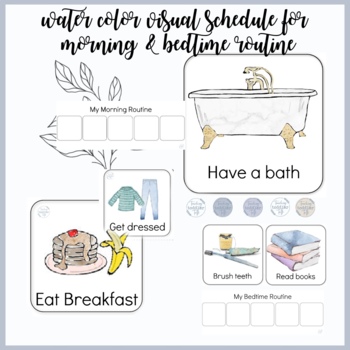 Preview of Morning and Bedtime Routine Visual Schedule for Toddlers and Children