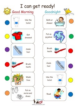 Morning and Evening Daily Routine: Boy's visual sequence by Your Kids OT