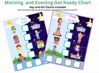 Preview of Morning and Evening Get Ready Chart