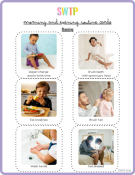 Preview of Morning and Evening Routine Cards for Toddlers and Preschoolers