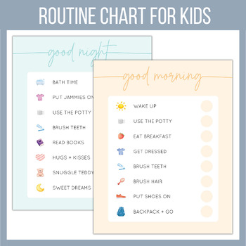 Morning and Evening Routine Chart for Kids. by SmartStudy Solutions