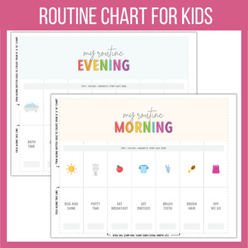 Morning and Evening Routine Chart for Kids. by SmartStudy Solutions