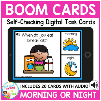 Preview of Morning or Night Boom Cards for Distance Learning