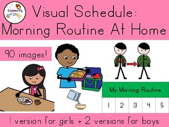 Preview of Morning routine at home visual schedule ! 90 images... OT SPED Autism