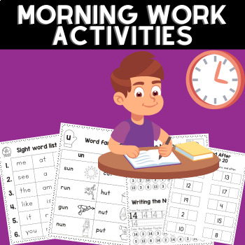 Preview of Morning work 1st grade | Learning with January Morning Pack for Kindergarten