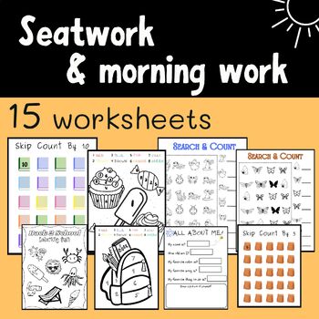 Preview of Morning work/ Seatwork Worksheets