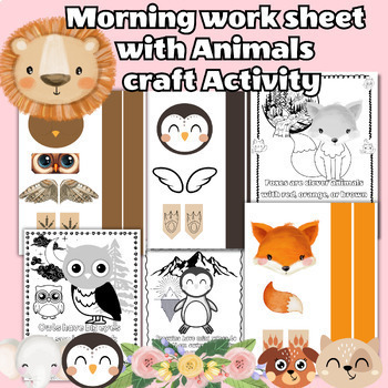 Preview of Build Animal and coloring with Animals  craft Activity