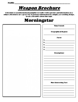 Preview of Morningstar "Informational Brochure" Worksheet & WebQuest