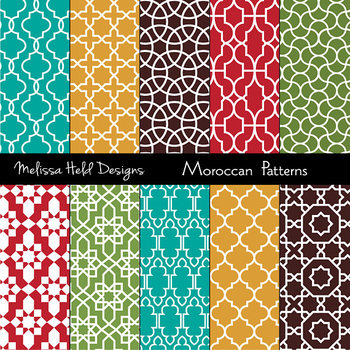 Moroccan Digital Patterns by Scrapster by Melissa Held Designs | TPT