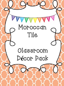 Preview of Moroccan Tile Classroom Decor and Organization Pack