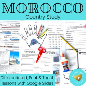 Preview of Morocco Country Study - Print & Teach Lesson - Reading Passages & Activity Pages