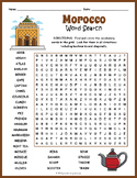 MOROCCO Word Search Puzzle Worksheet Activity