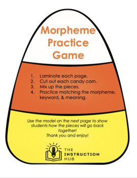 Preview of Morpheme Practice Game Halloween Theme