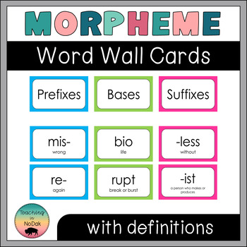Preview of Morpheme Word Wall Cards