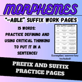 Morphemes: '-able' Suffix Practice