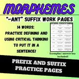 Morphemes: '-ant' Suffix Practice