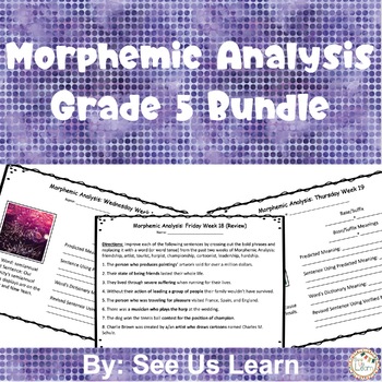 Preview of Morphemic Analysis Grade 5 Bundle