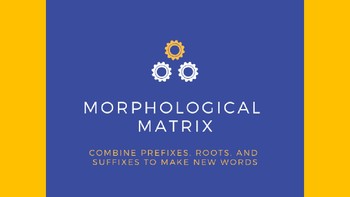 Preview of Morphological Matrix- combining prefixes, roots, and suffixes- Orton Gillingham