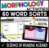 Morphology Activities - 60 Word Sorts with Digital