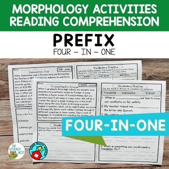 Preview of Morphology Activities Prefixes Vocabulary and Reading Comprehension
