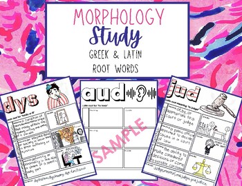 Preview of Morphology Greek Latin Root Word Study - Elementary Middle High School